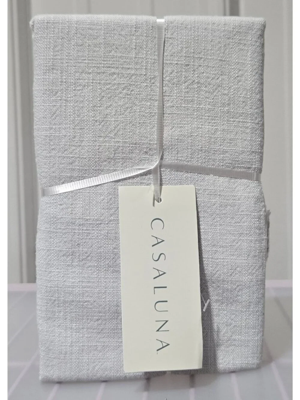 Casaluna Heavyweight Linen Blend Light Gray Standard Size Pillow Sham 20